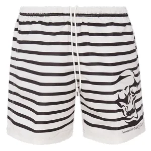 Alexander McQueen Drawstring Detail Striped Shorts