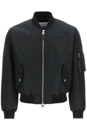 Alexander McQueen Graffiti Cropped Bomber Jacket