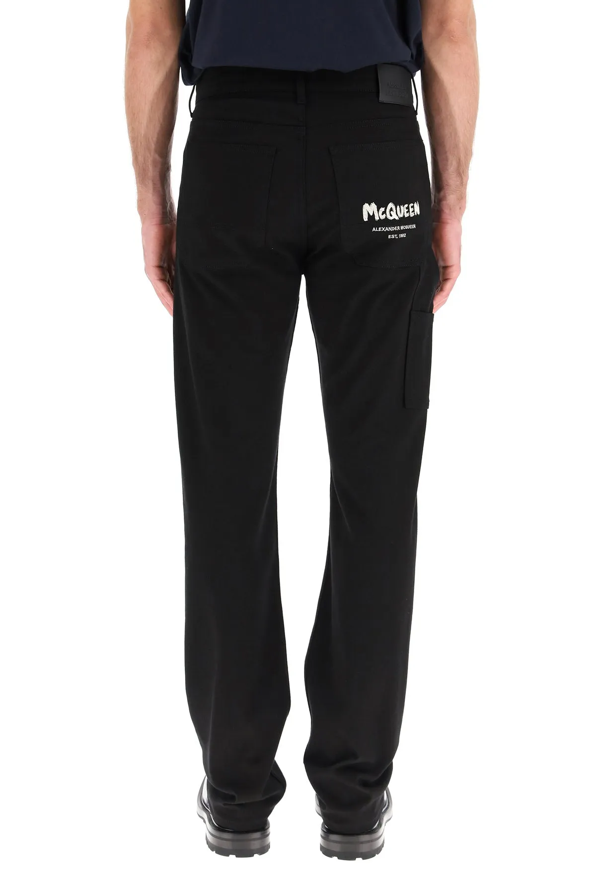 Alexander McQueen Graffiti Logo Straight-Leg Jeans