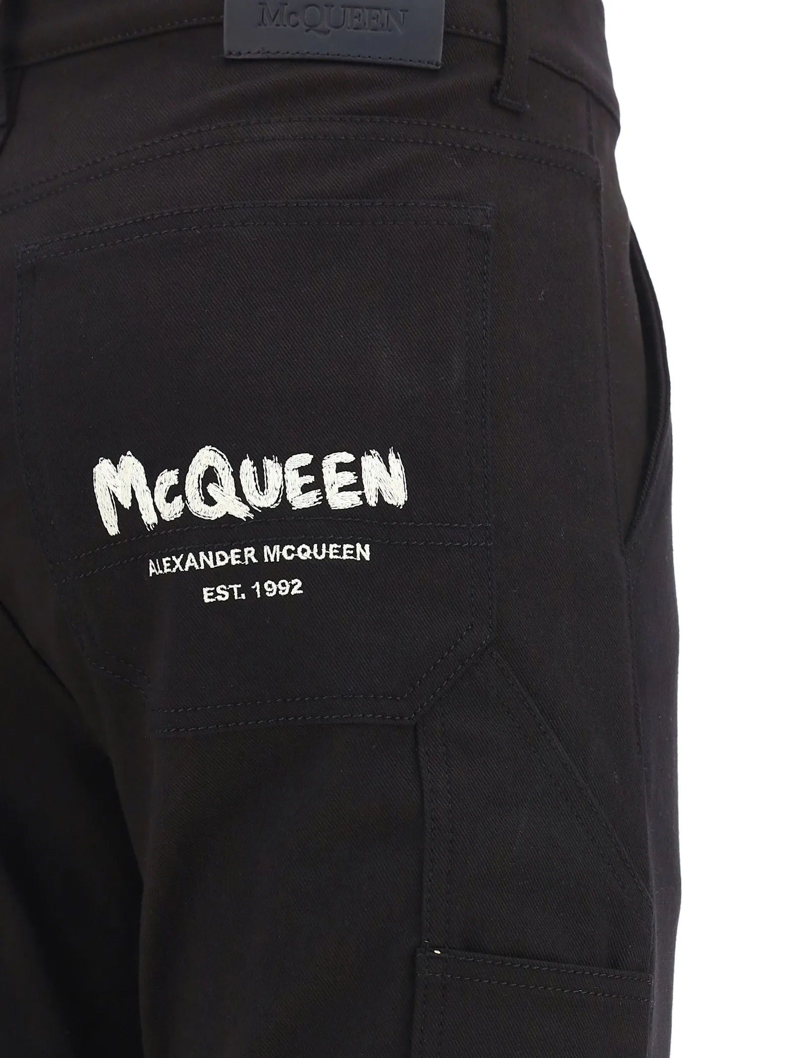 Alexander McQueen Graffiti Logo Straight-Leg Jeans