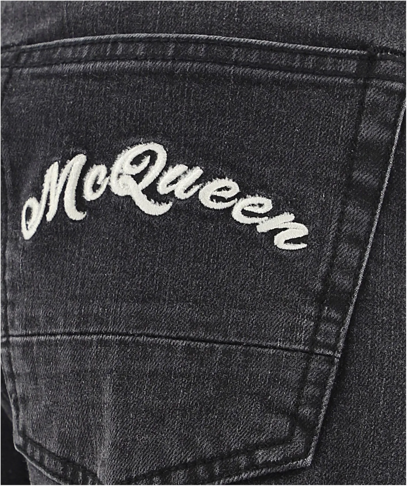 Alexander McQueen Logo Embroidered Jeans
