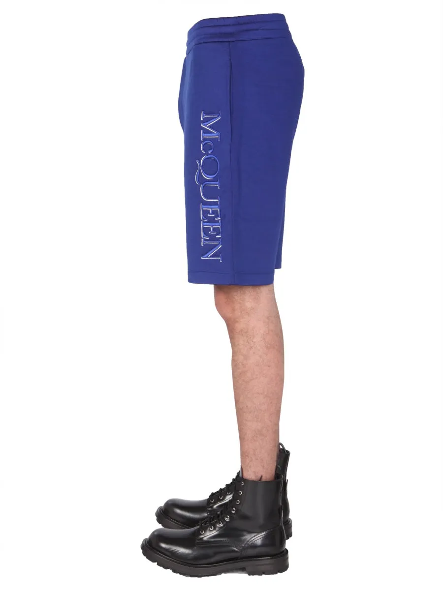 Alexander McQueen Logo Embroidered Shorts