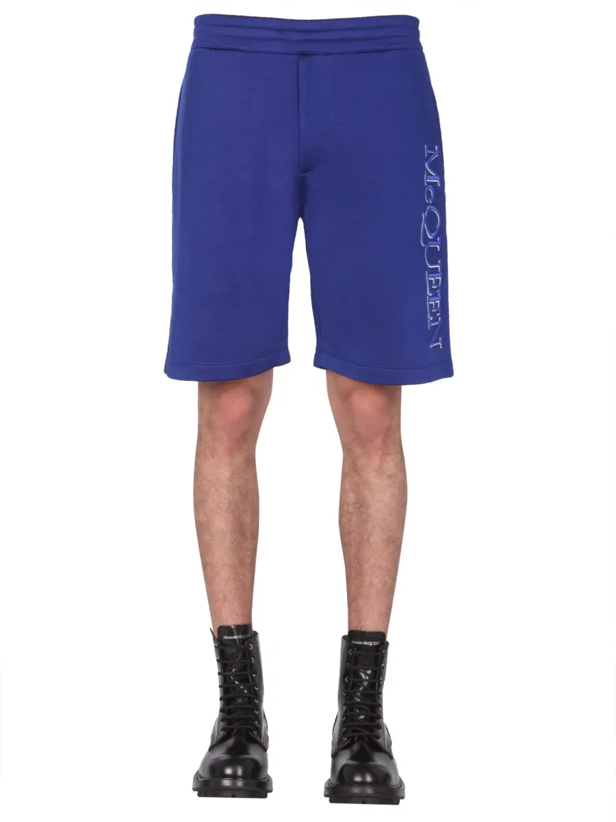 Alexander McQueen Logo Embroidered Shorts