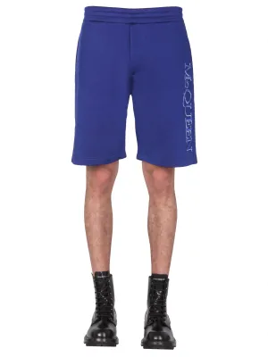 Alexander McQueen Logo Embroidered Shorts