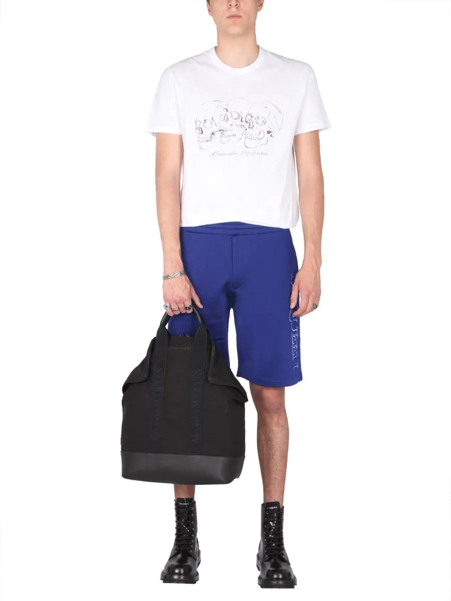 Alexander McQueen Logo Embroidered Shorts