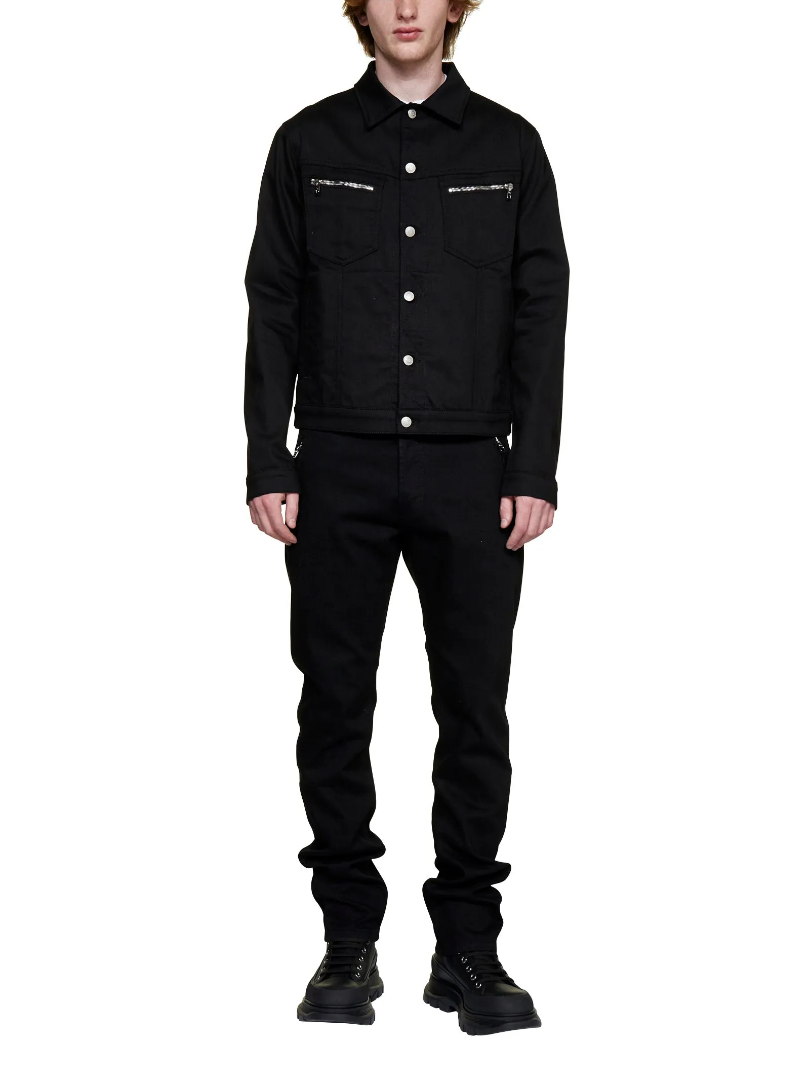 Alexander McQueen Zipped Pocket Denim Jacket