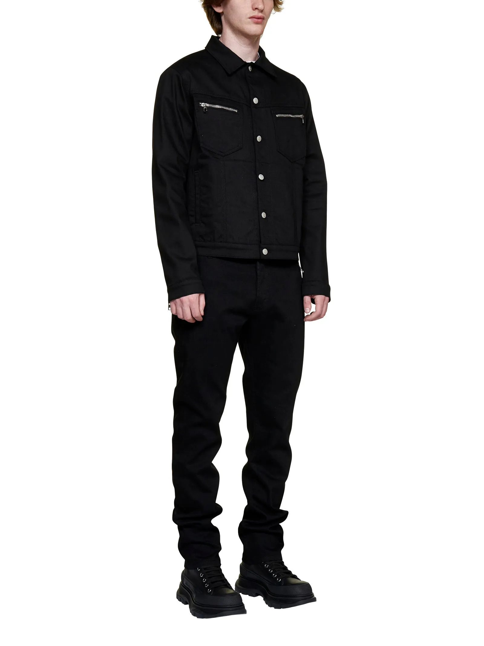 Alexander McQueen Zipped Pocket Denim Jacket
