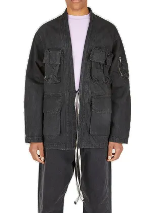 Ambush Belted Long Sleeved Denim Jacket