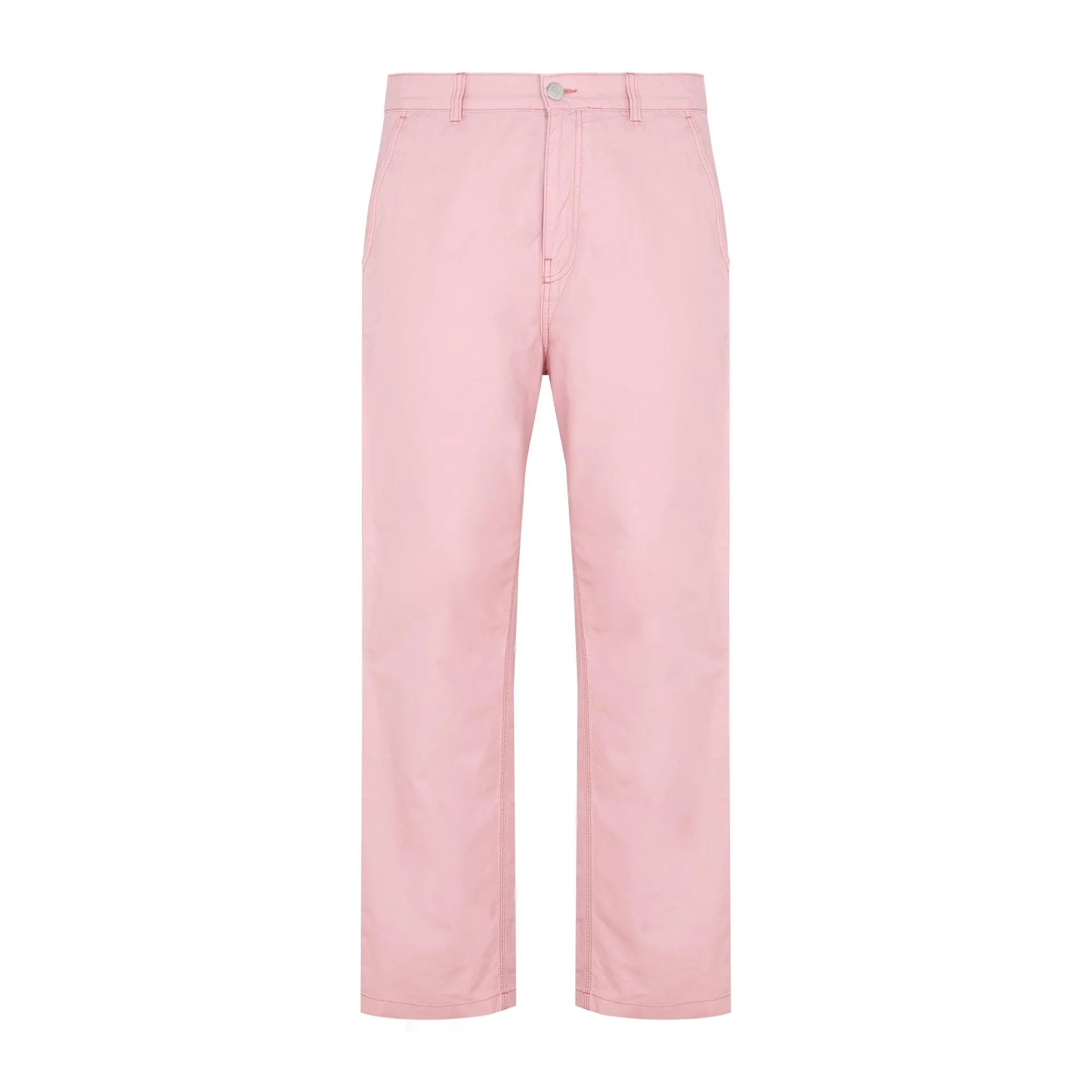 AMI Contrast-Stitch Straight-Leg Pants