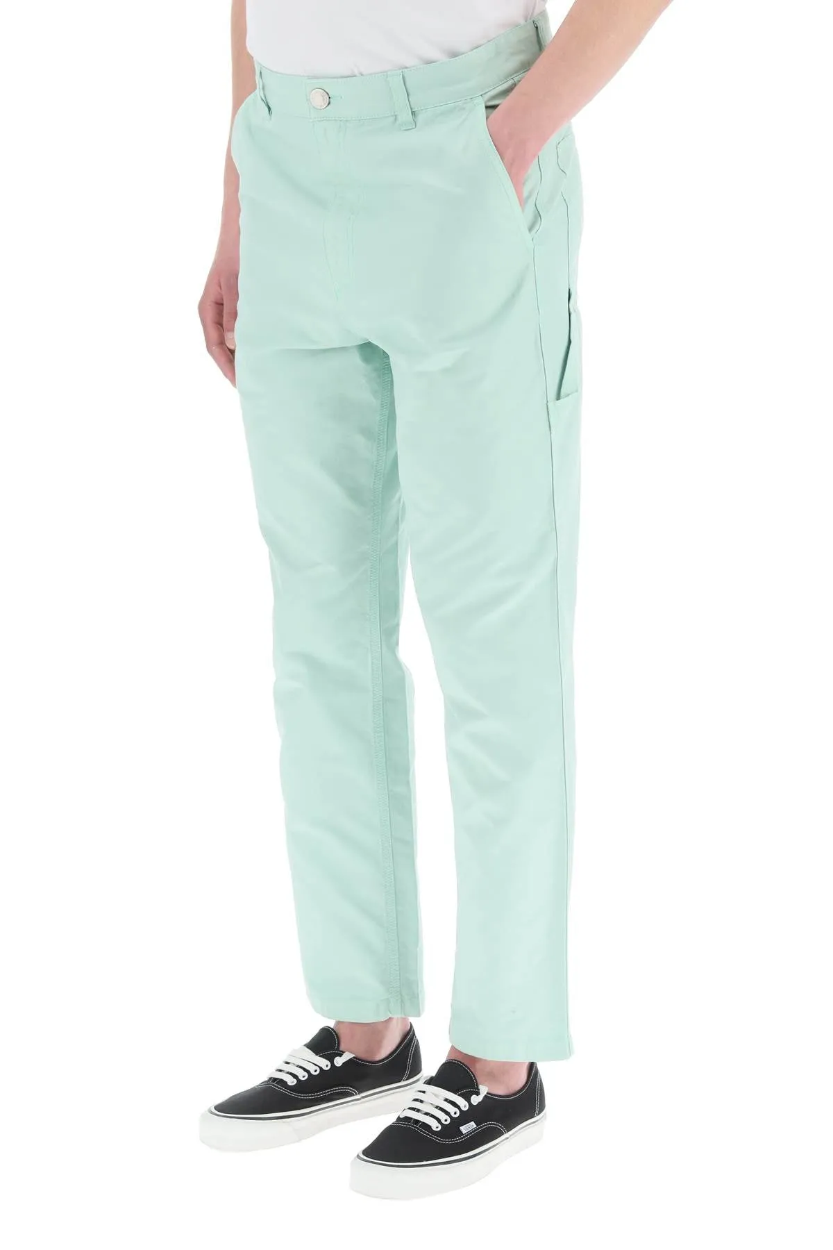 AMI Contrast-Stitch Straight-Leg Pants