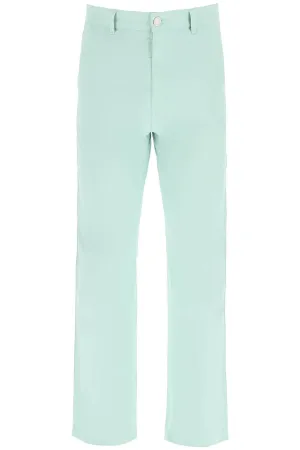 AMI Contrast-Stitch Straight-Leg Pants