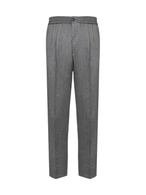 AMI Elasticated Waist Cropped Trousers