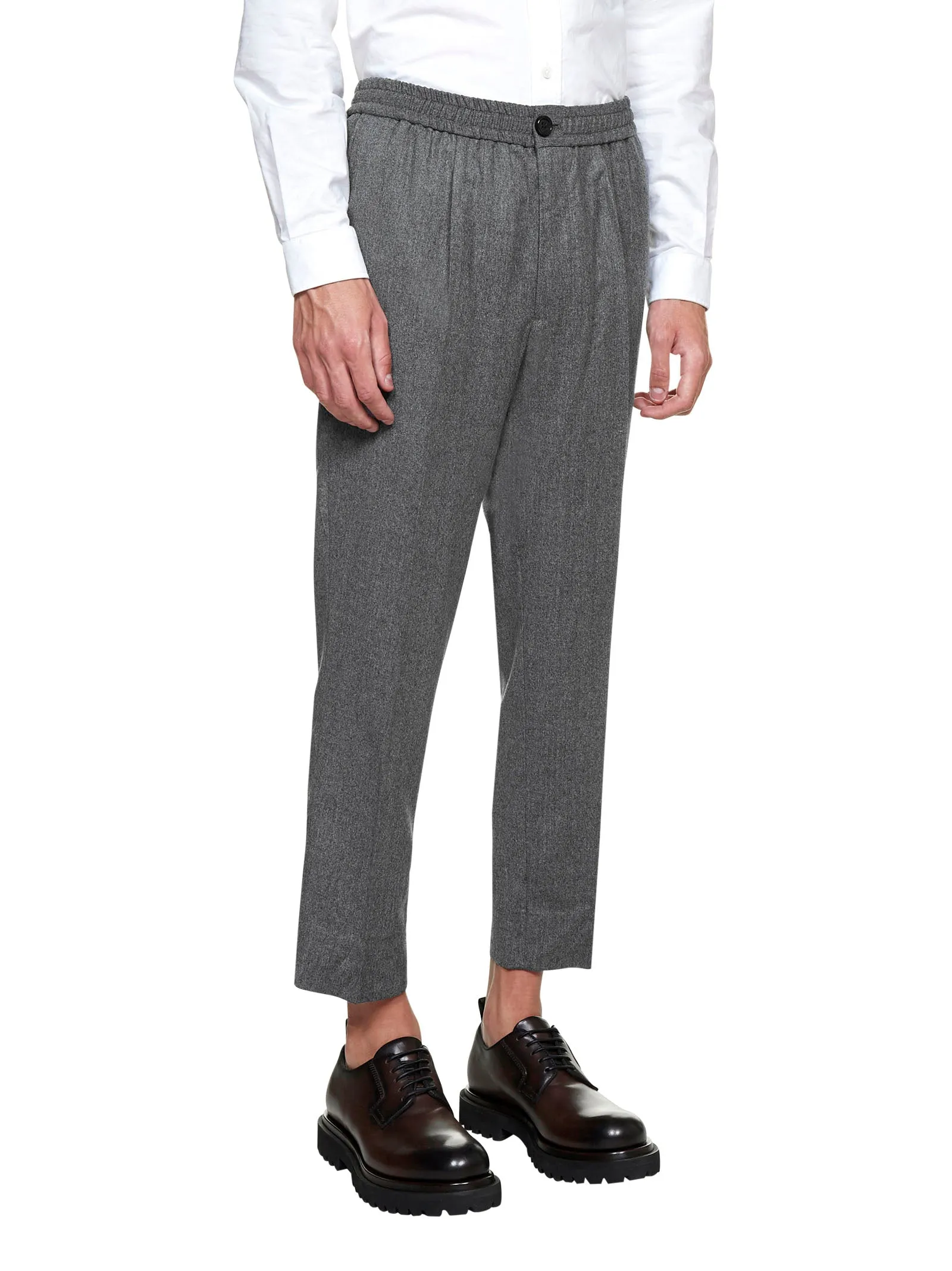 AMI Elasticated Waist Cropped Trousers