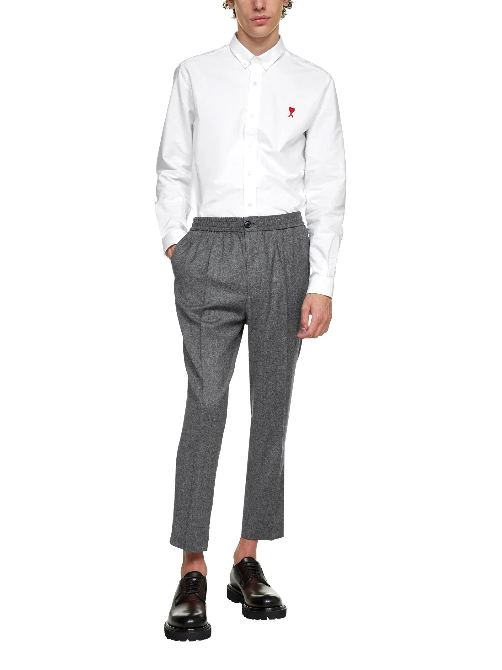 AMI Elasticated Waist Cropped Trousers