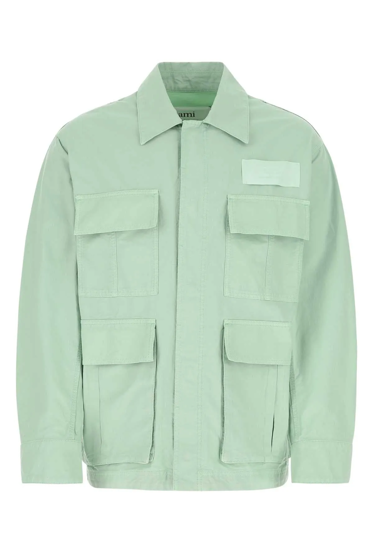 AMI Logo Patch Long-Sleeved Shirt Jacket