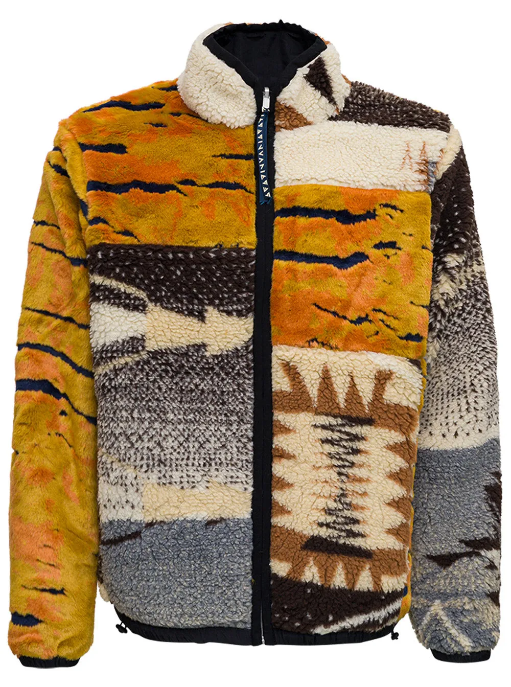 Aries High Neck Reversible Patchwork Jacket