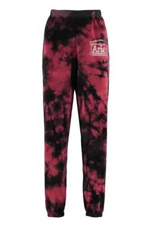 Aries Rhinestone Logo Tie-Dyed Sweatpants