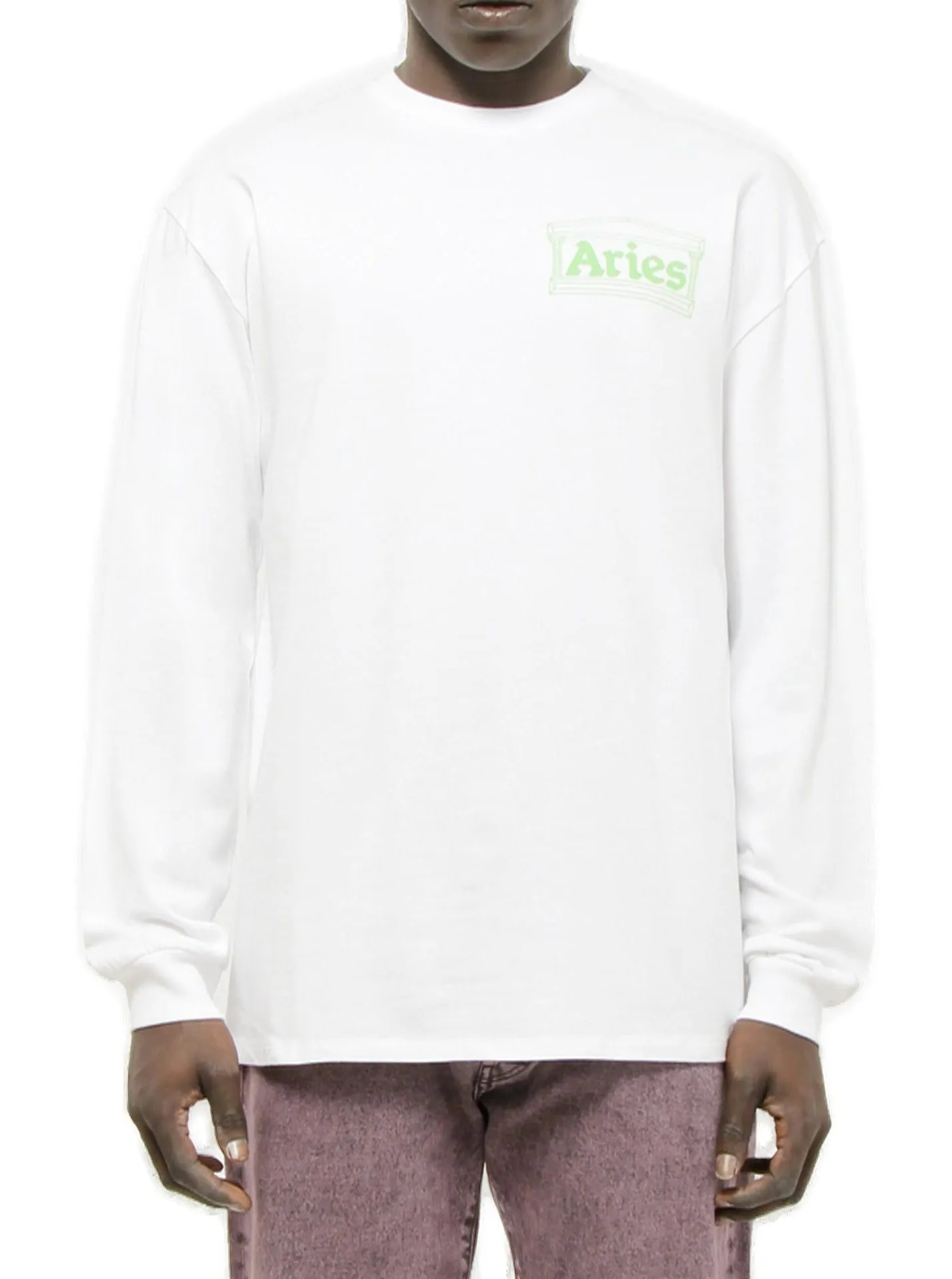 Aries Temple Logo Printed Long Sleeved T-Shirt