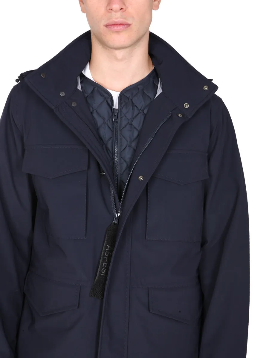 Aspesi Patch-Pocket Hooded Jacket