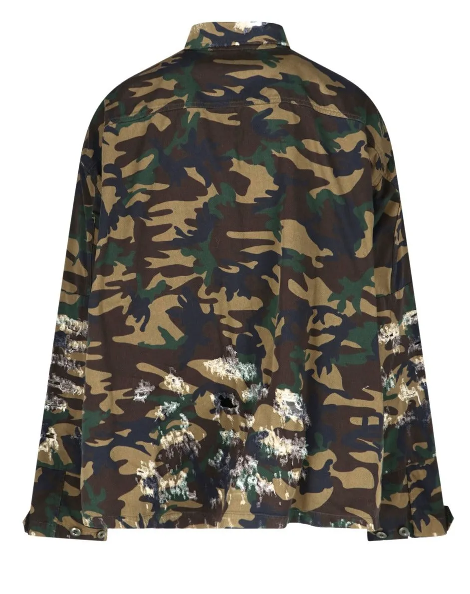 Balenciaga Camouflage Print Long-Sleeved Jacket