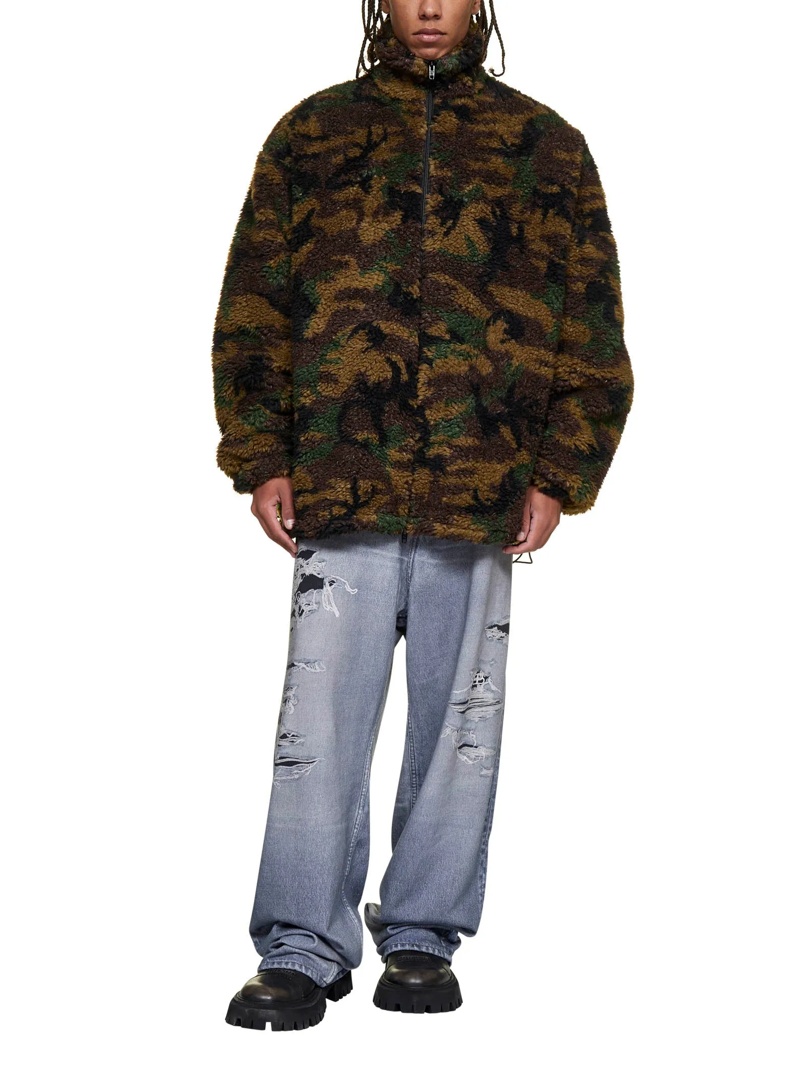 Balenciaga Camouflage-Print Zip-Up Jacket