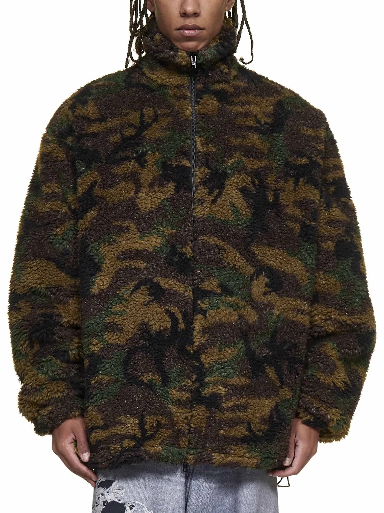Balenciaga Camouflage-Print Zip-Up Jacket