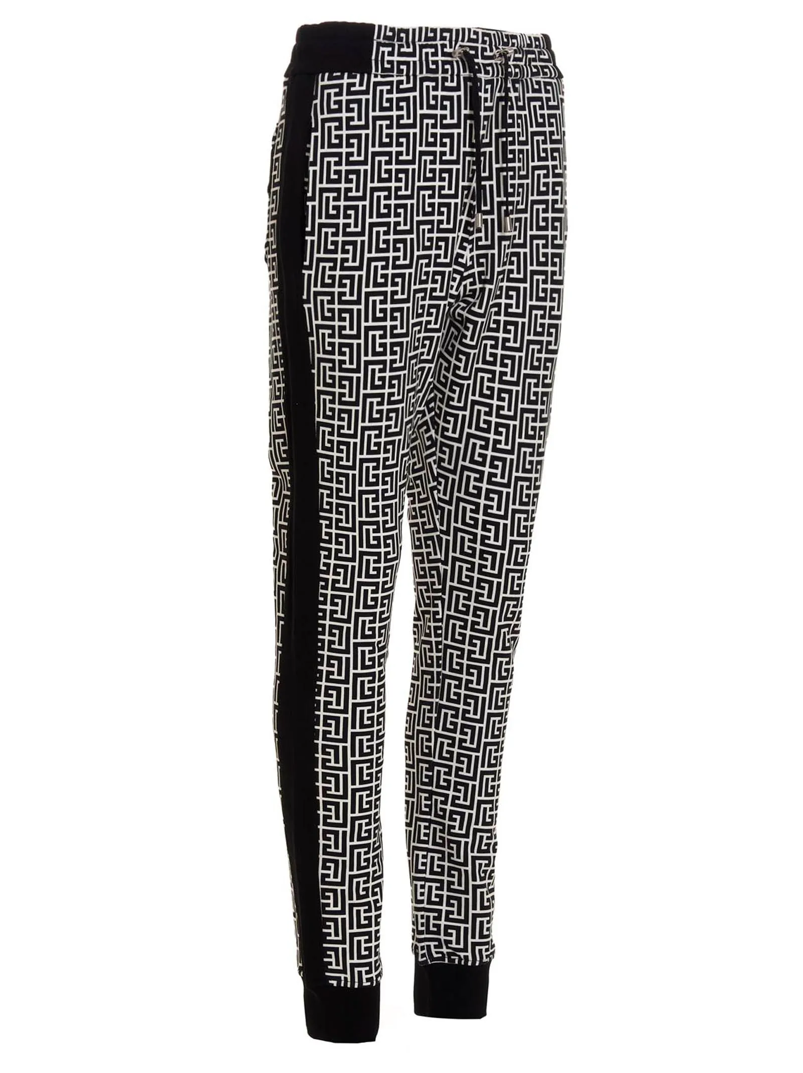 Balmain Allover Logo Monogram Drawstring Sweatpants