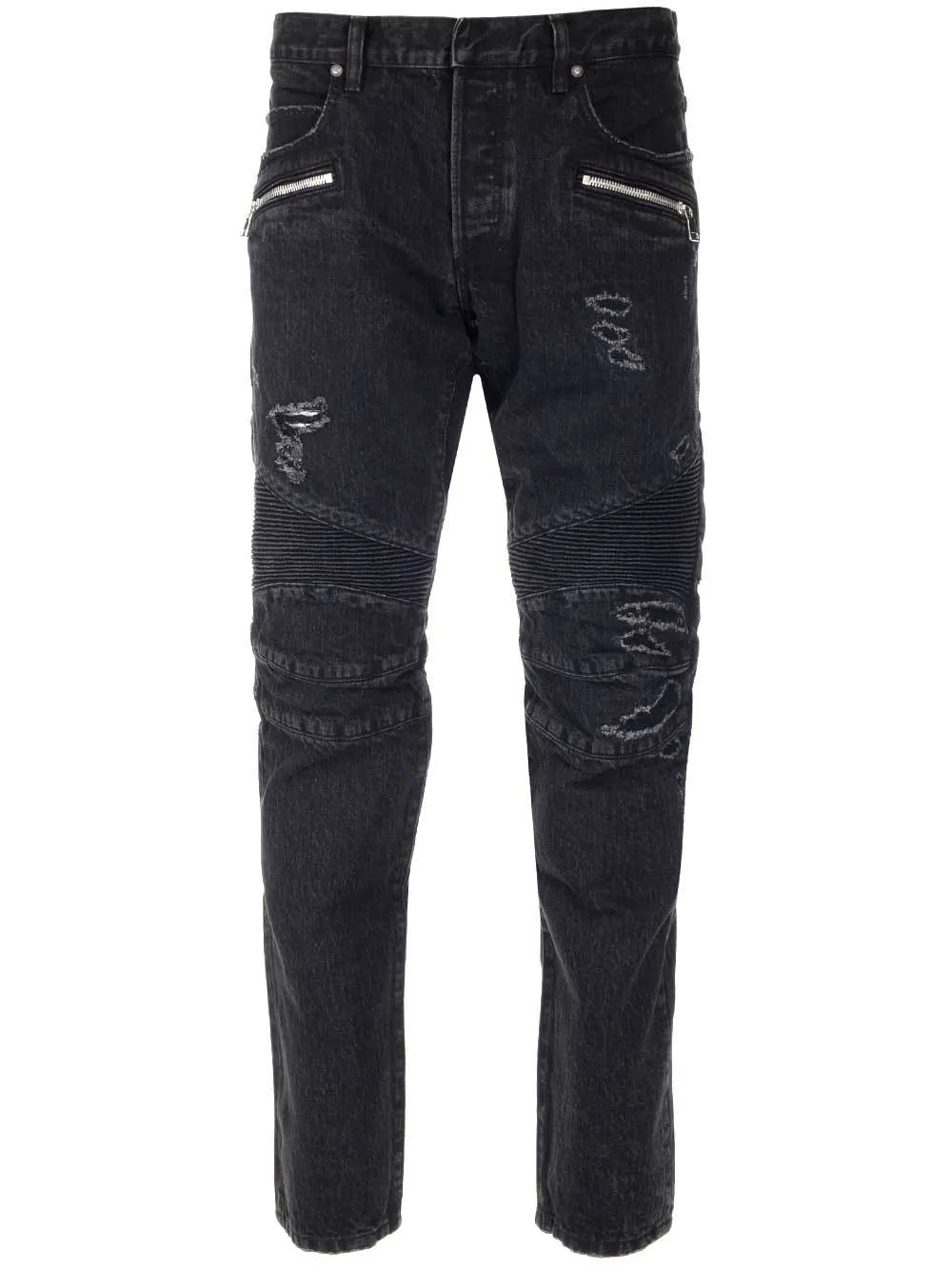 Balmain Distressed Biker Jeans