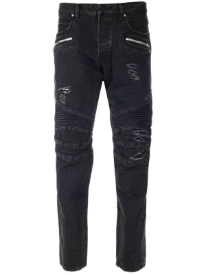 Balmain Distressed Biker Jeans