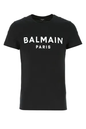 Balmain Flocked Logo Crewneck T-Shirt