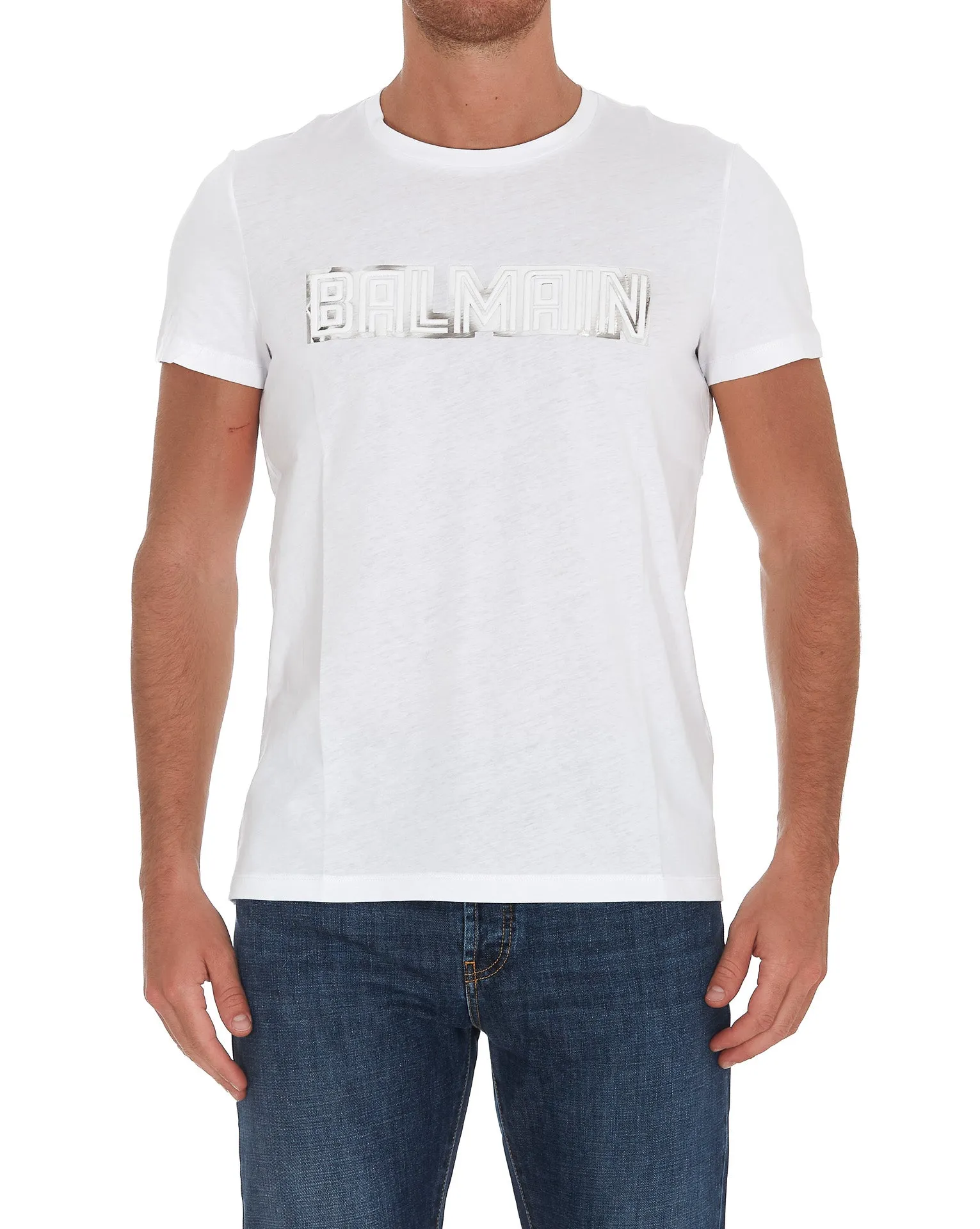Balmain Logo Printed Crewneck T-Shirt