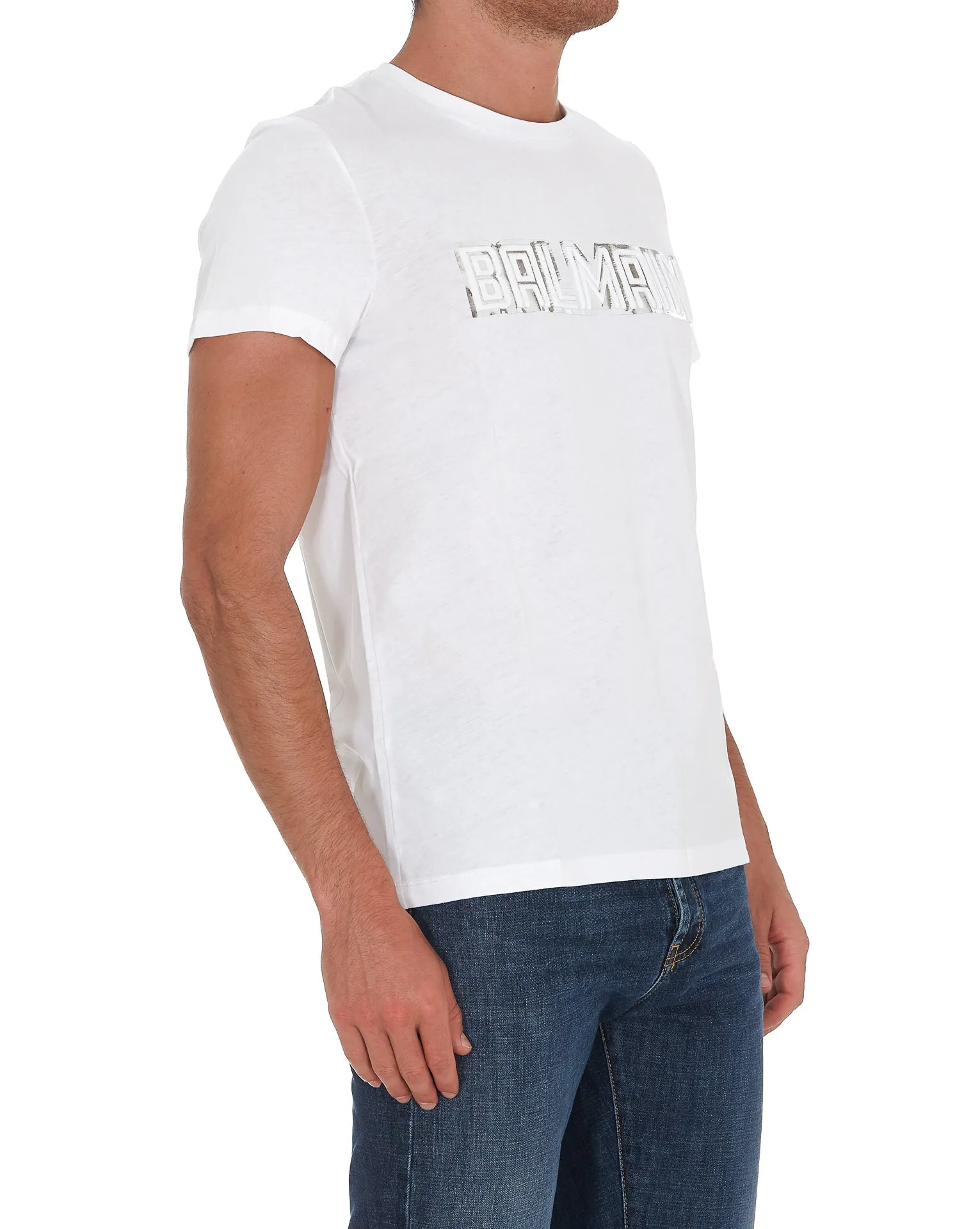 Balmain Logo Printed Crewneck T-Shirt