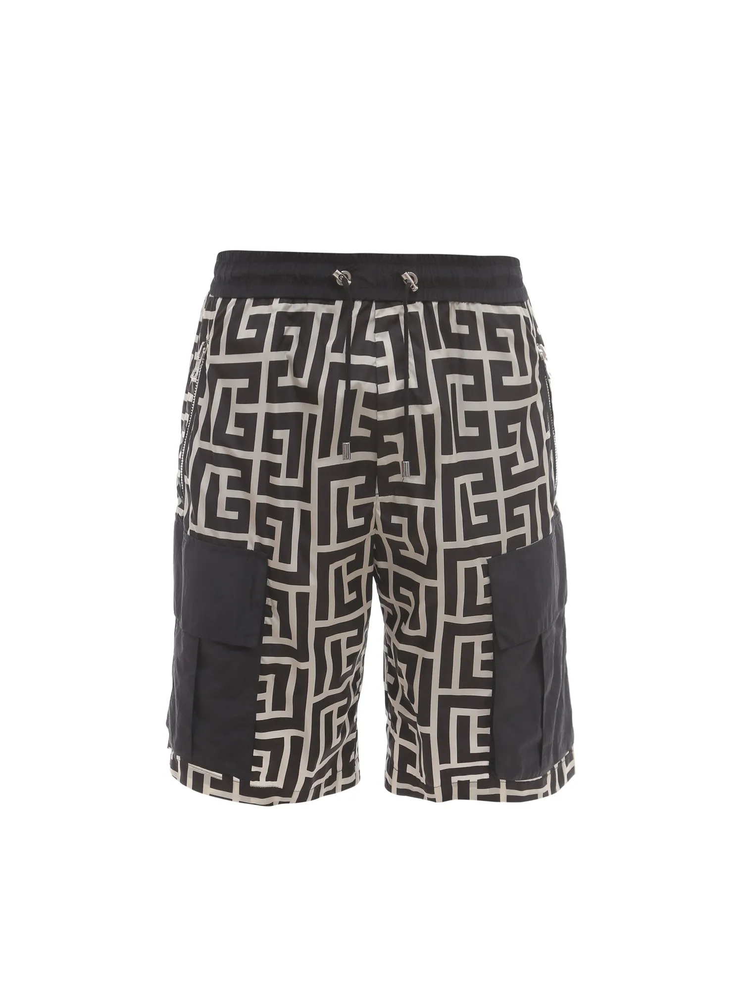 Balmain Monogram Printed Drawstring Cargo Shorts