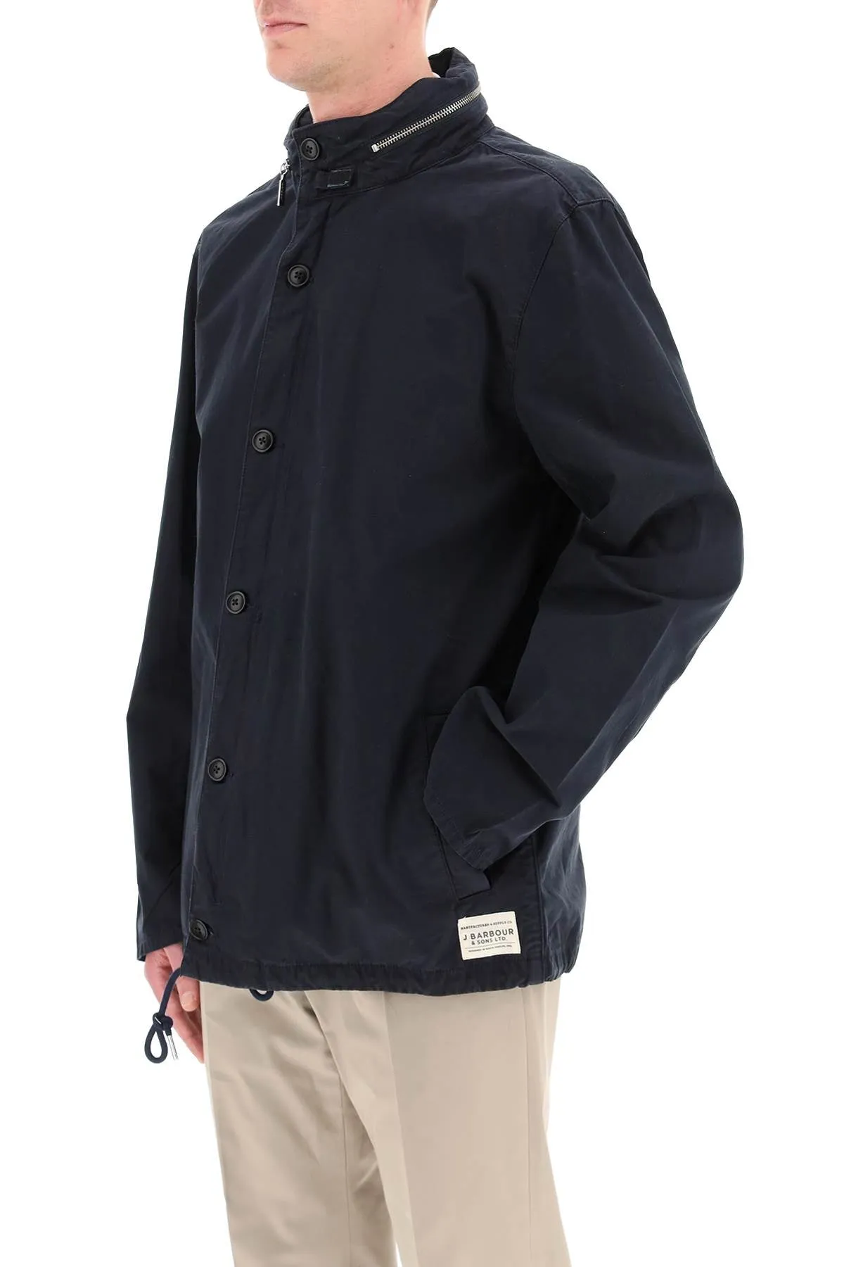 Barbour Logo Patch Buttoned Jacket