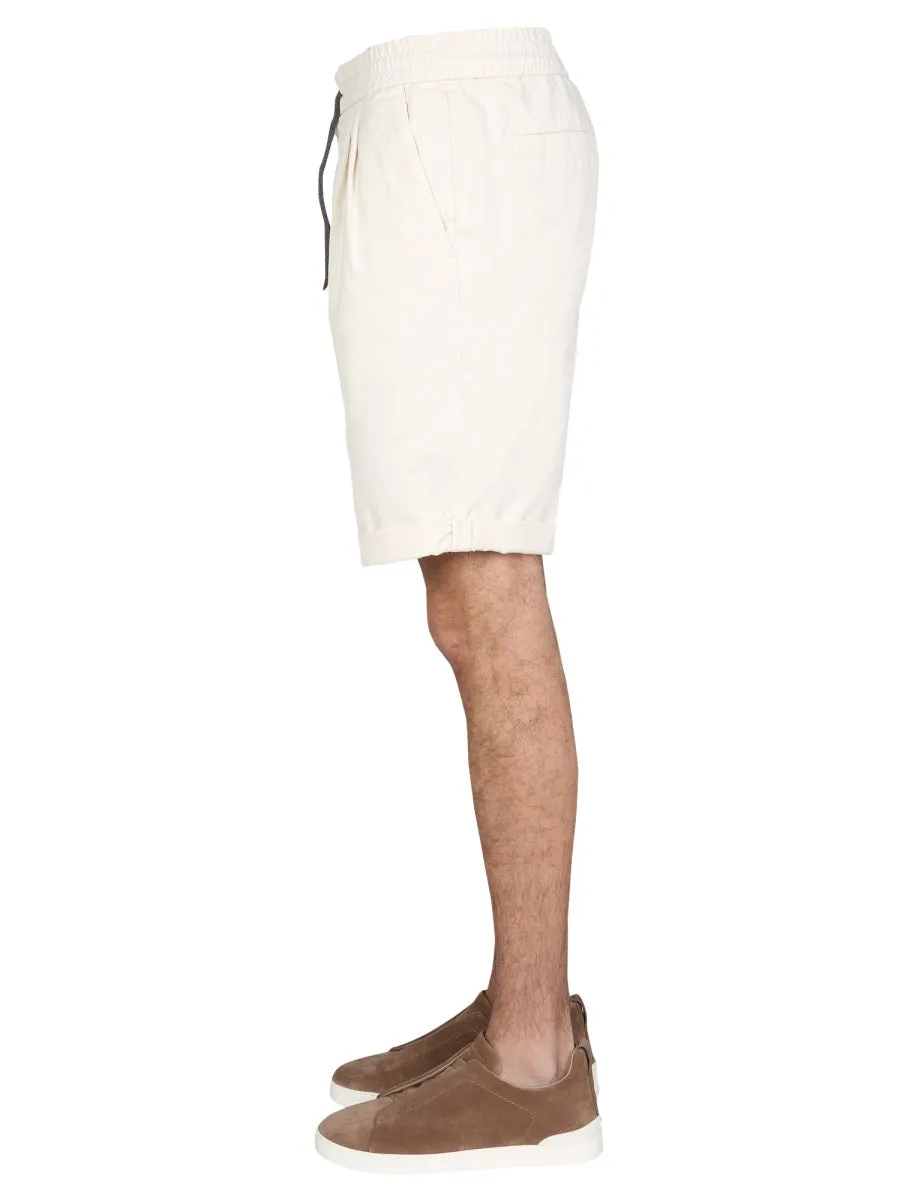 Brunello Cucinelli Drawstring Straight Cut Shorts