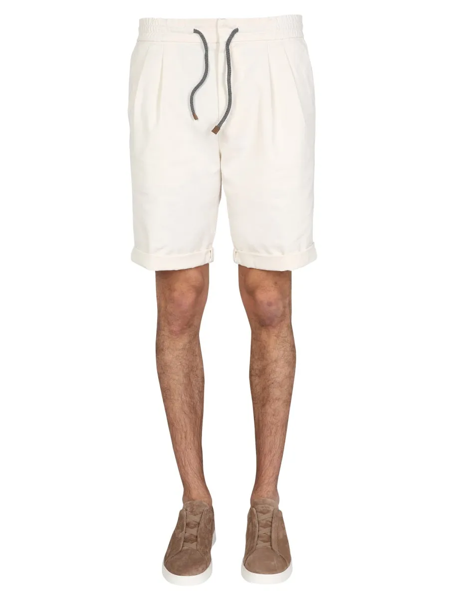 Brunello Cucinelli Drawstring Straight Cut Shorts