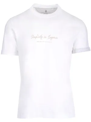 Brunello Cucinelli Logo Print Crewneck T-Shirt
