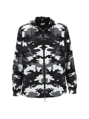Burberry Camouflage Hooded Zipped Jacket