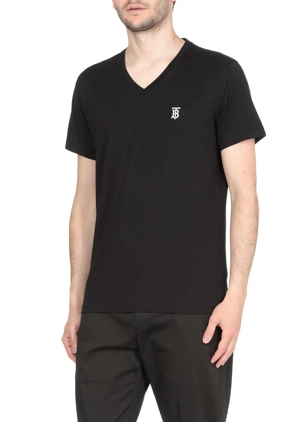 Burberry Monogram Logo Embroidered T-Shirt