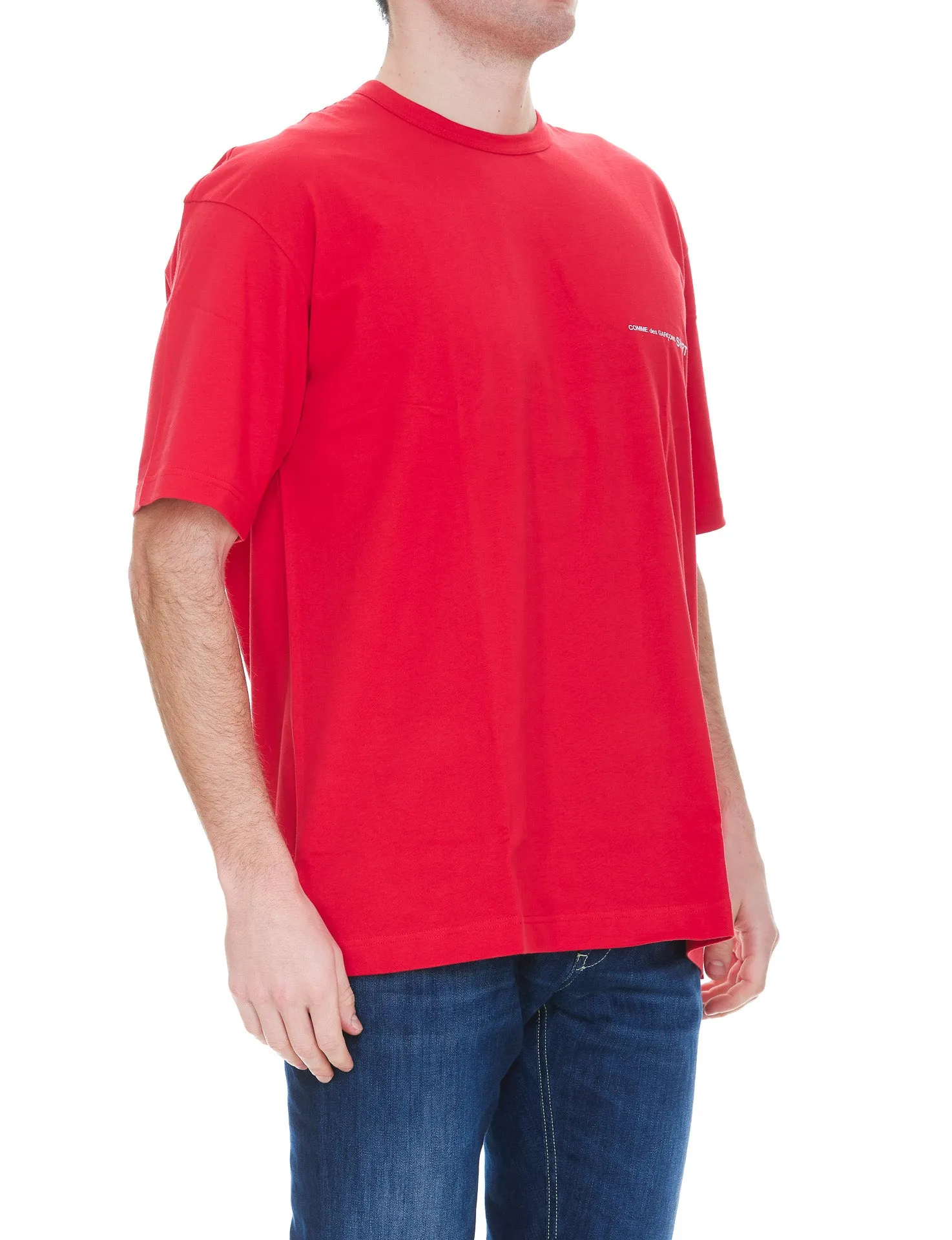 Comme des Garons Logo Printed Crewneck T-Shirt