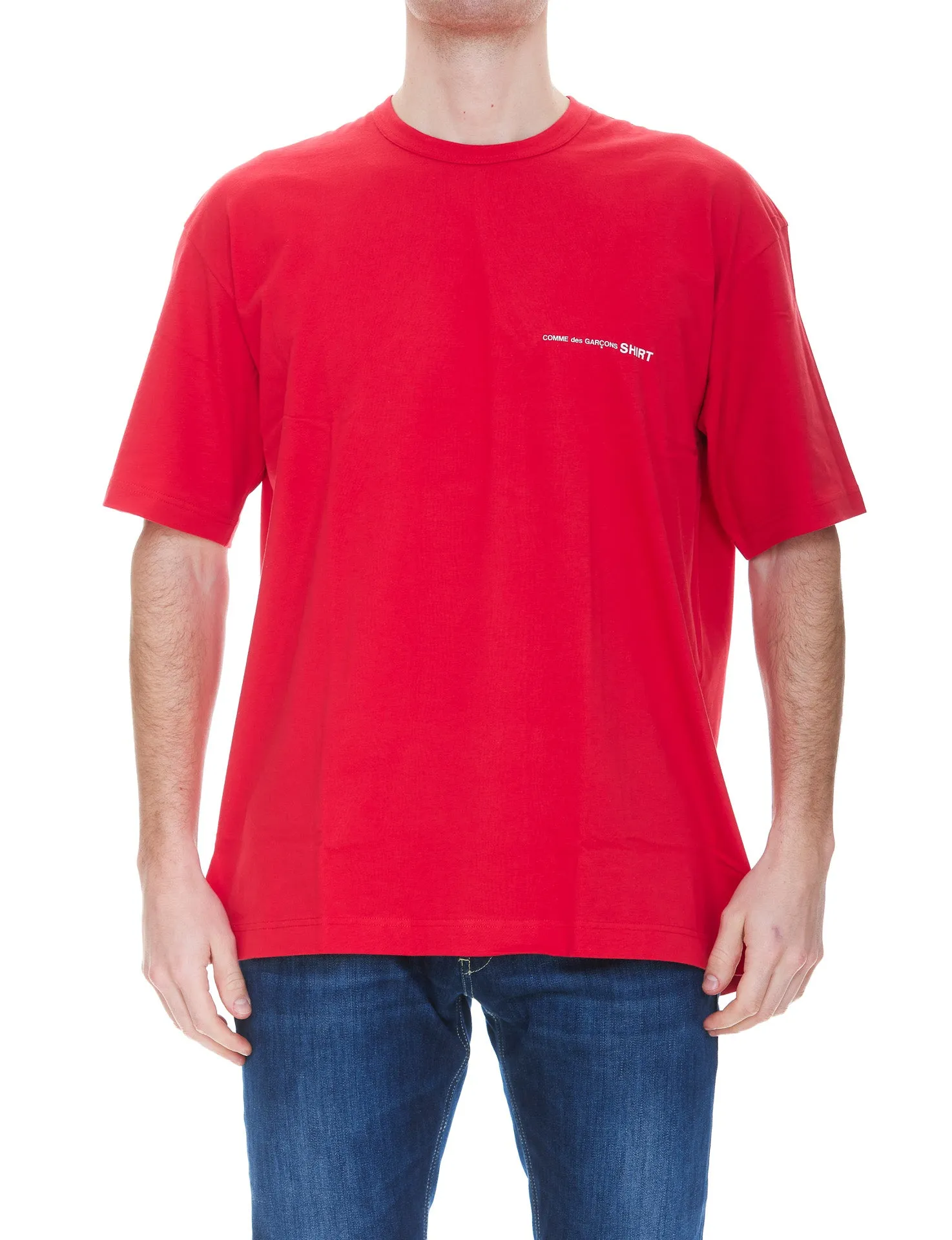 Comme des Garons Logo Printed Crewneck T-Shirt