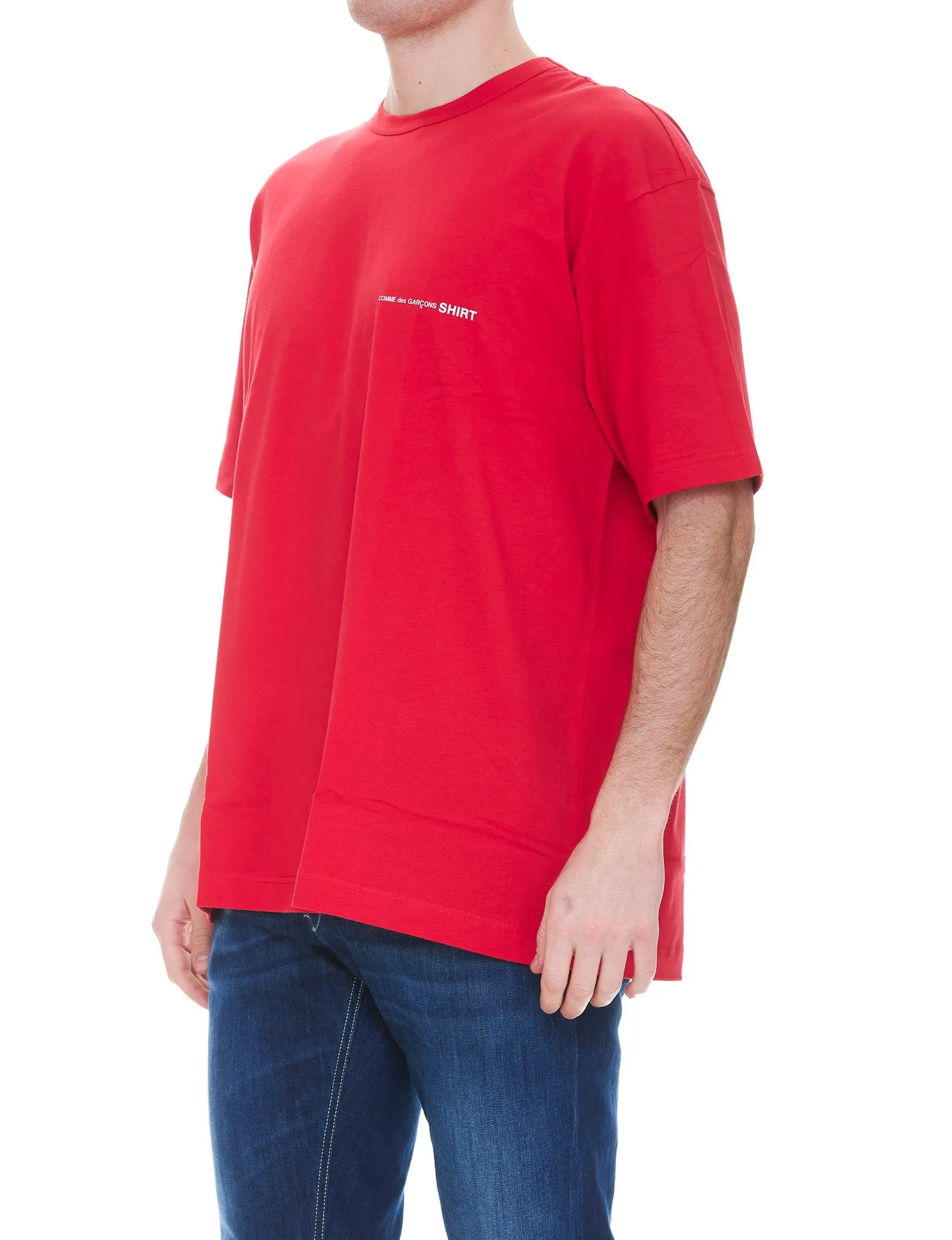 Comme des Garons Logo Printed Crewneck T-Shirt
