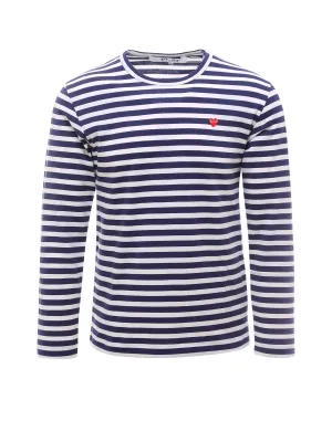 Comme des Garons Play Striped Long Sleeve T-Shirt