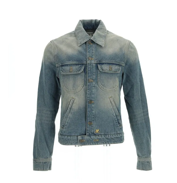 Courrges Long-Sleeved Denim Trucker Jacket
