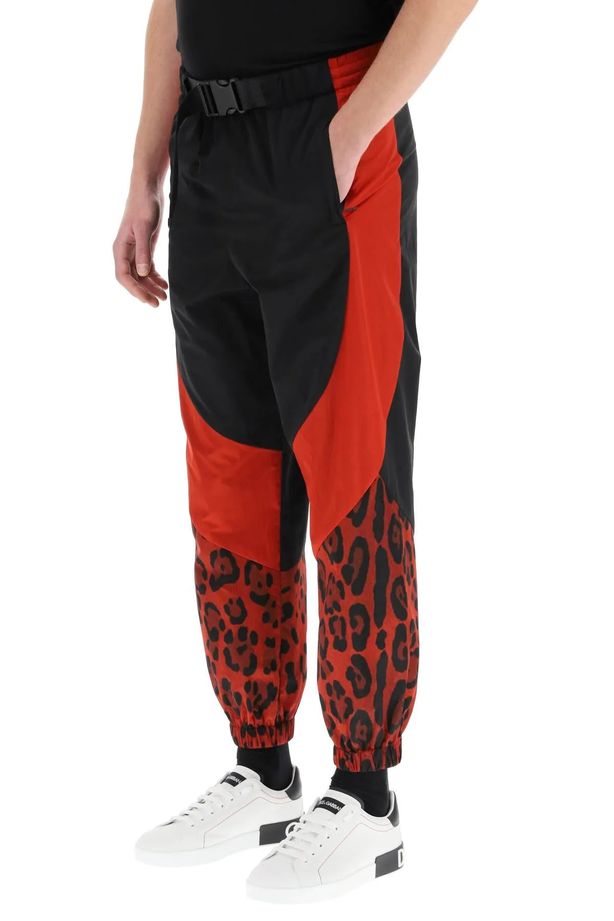 Dolce & Gabbana Belted Waist Leopard Printed Trousers