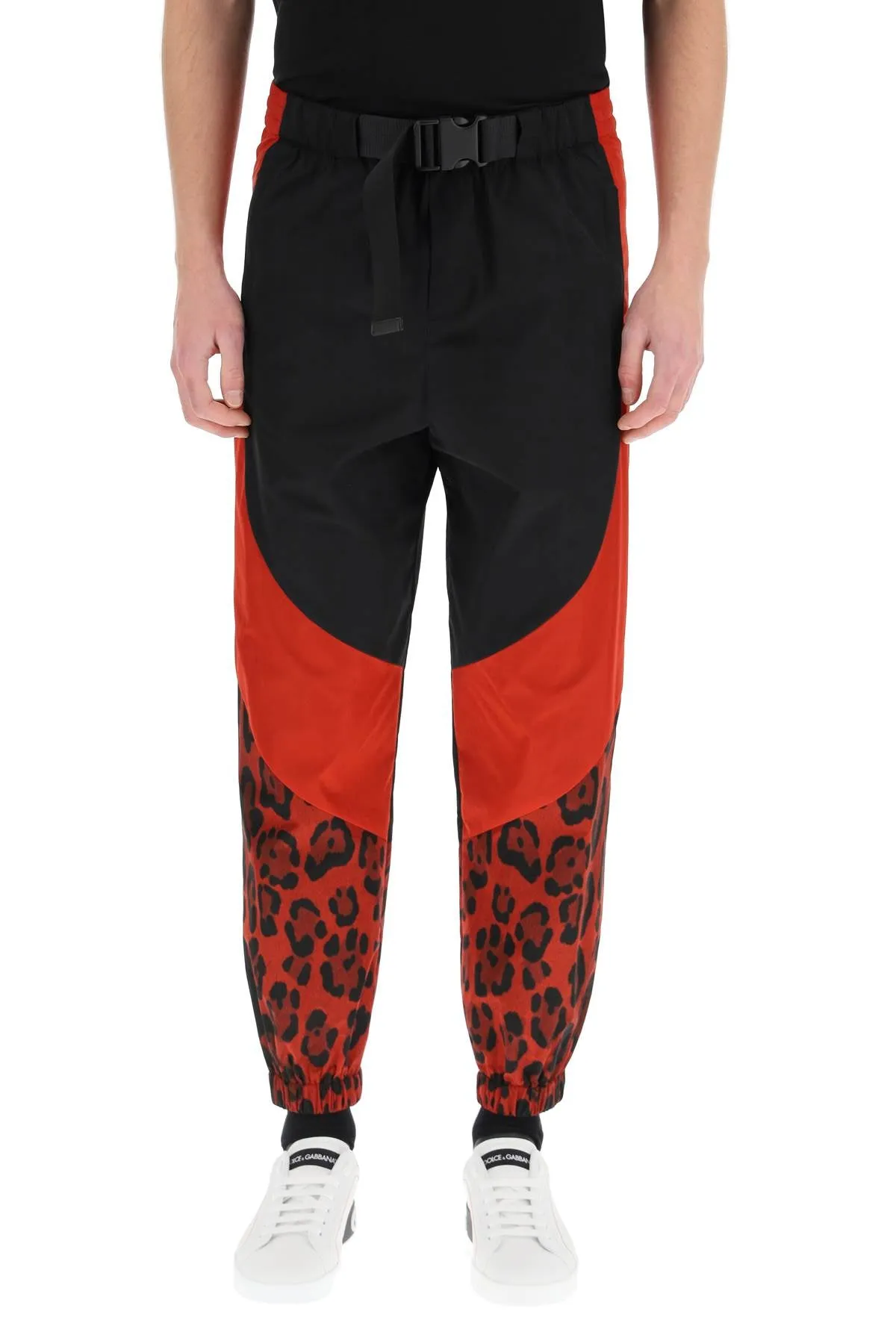 Dolce & Gabbana Belted Waist Leopard Printed Trousers