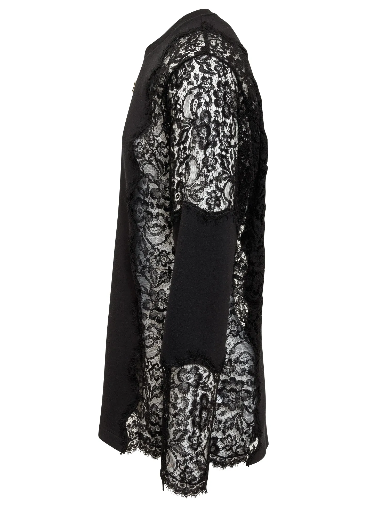 Dolce & Gabbana Lace Sleeved T-Shirt