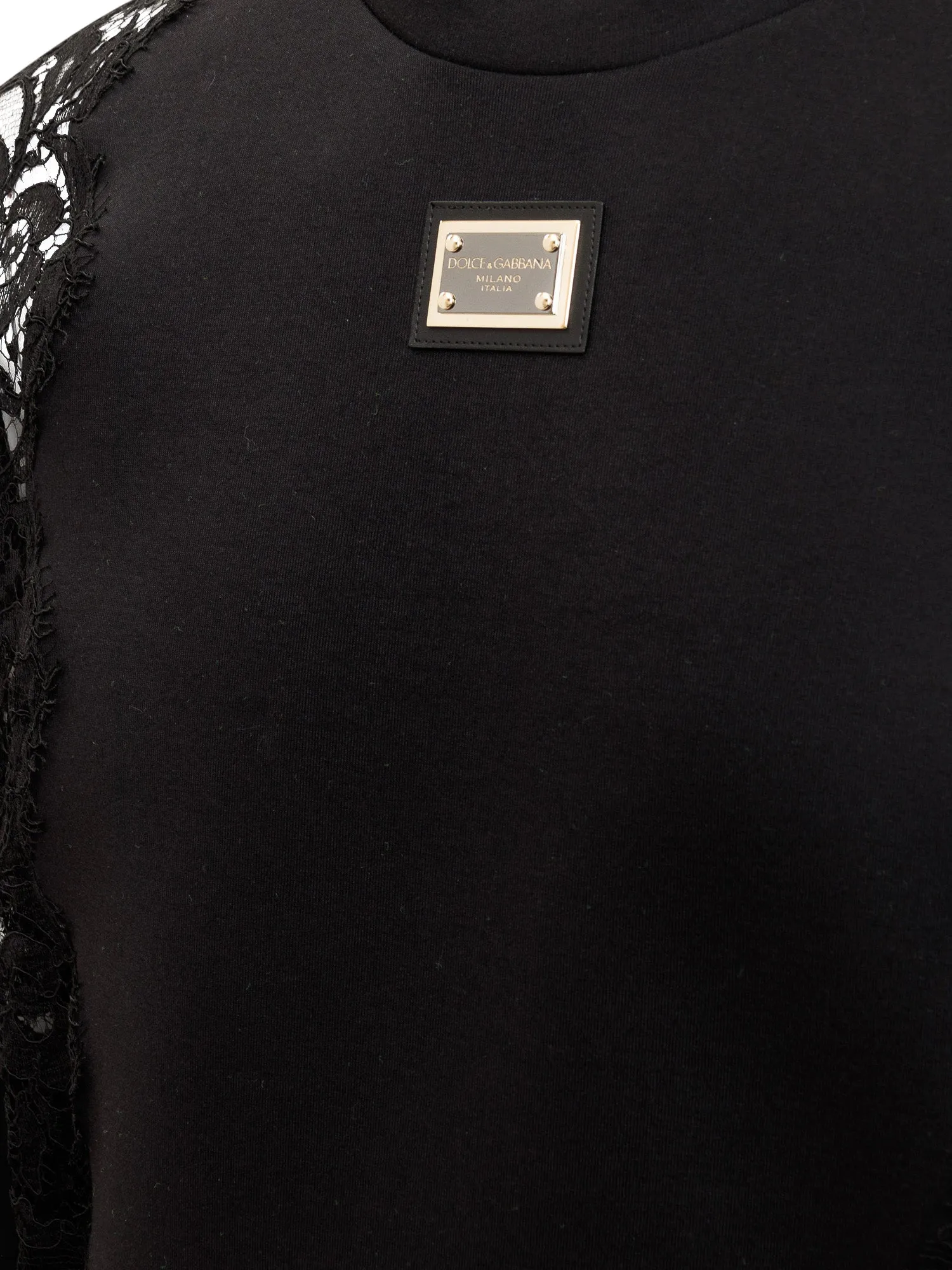 Dolce & Gabbana Lace Sleeved T-Shirt