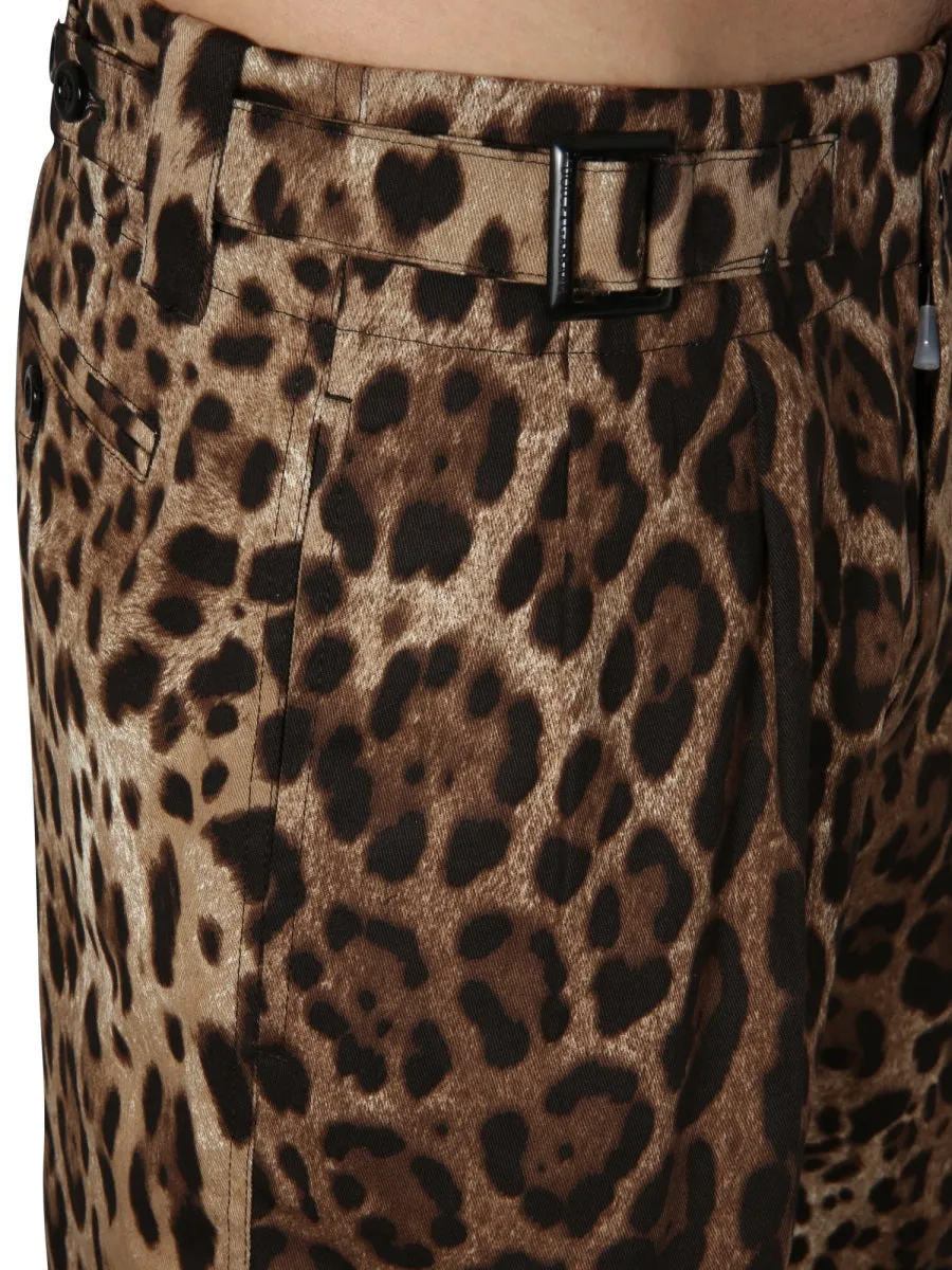 Dolce & Gabbana Leopard Print Bermuda Shorts