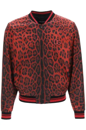 Dolce & Gabbana Leopard Printed Zipped Bomber Jacket